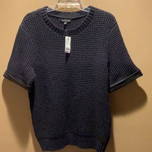 Black Banana Republic sweater size large black trim NWT elbow length sleeves